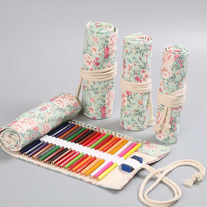 Stationery Warehouse - 12/24/36/48/72 Holes Floral Canvas Roll Up