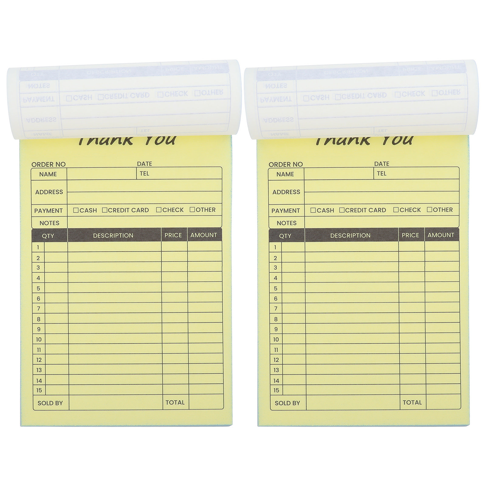 Carbon Copy Book - 2Pcs Order Invoice Receipt Book Carbon