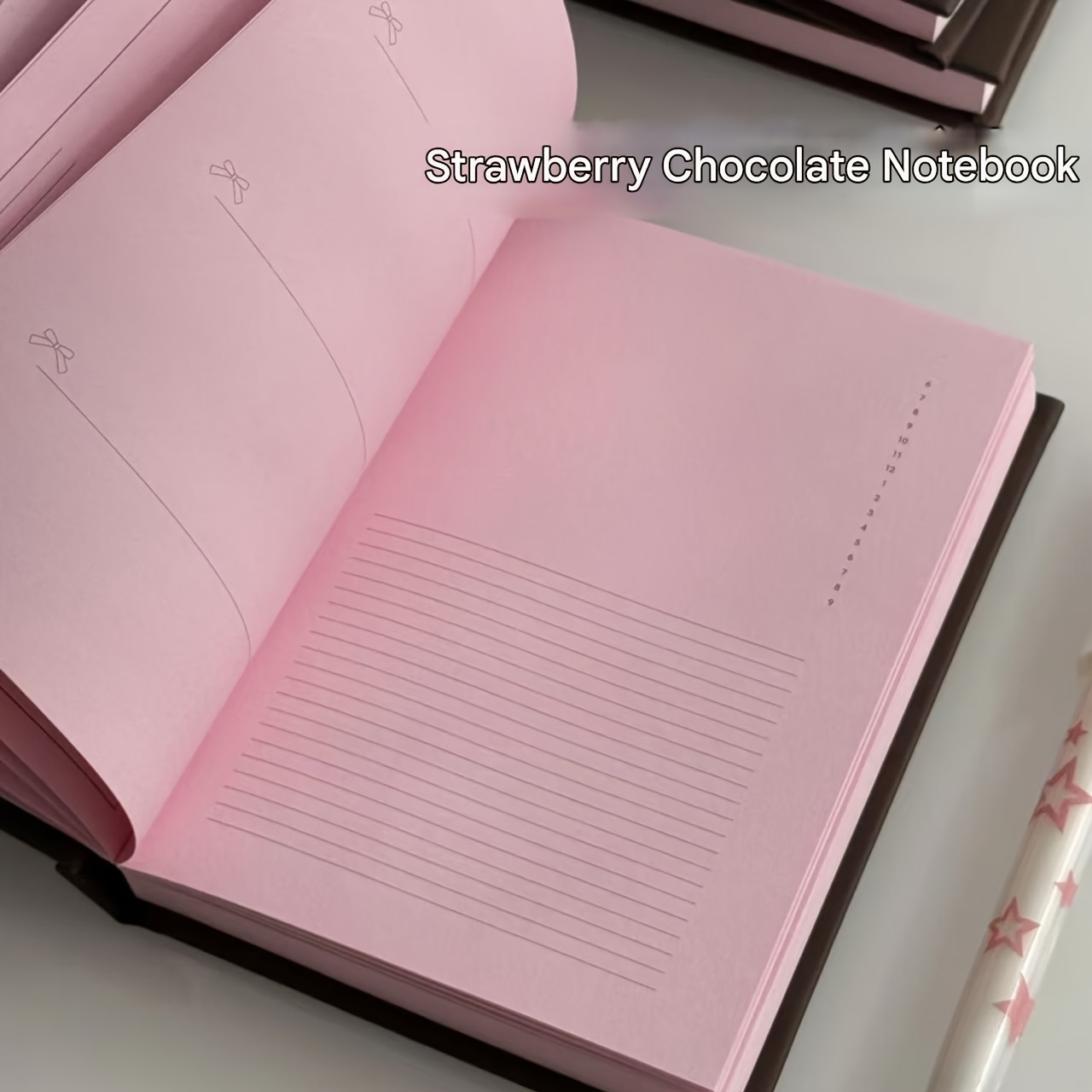 Graph Paper Pad - Kawaii Pink A6 Notebook Strawberry Chocolate