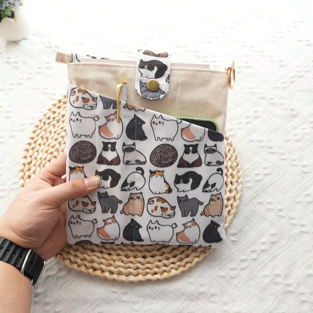 1PC Mellow Cat Canvas Book Bag - Ideal Stationery & Office Supply ulasan dan harga