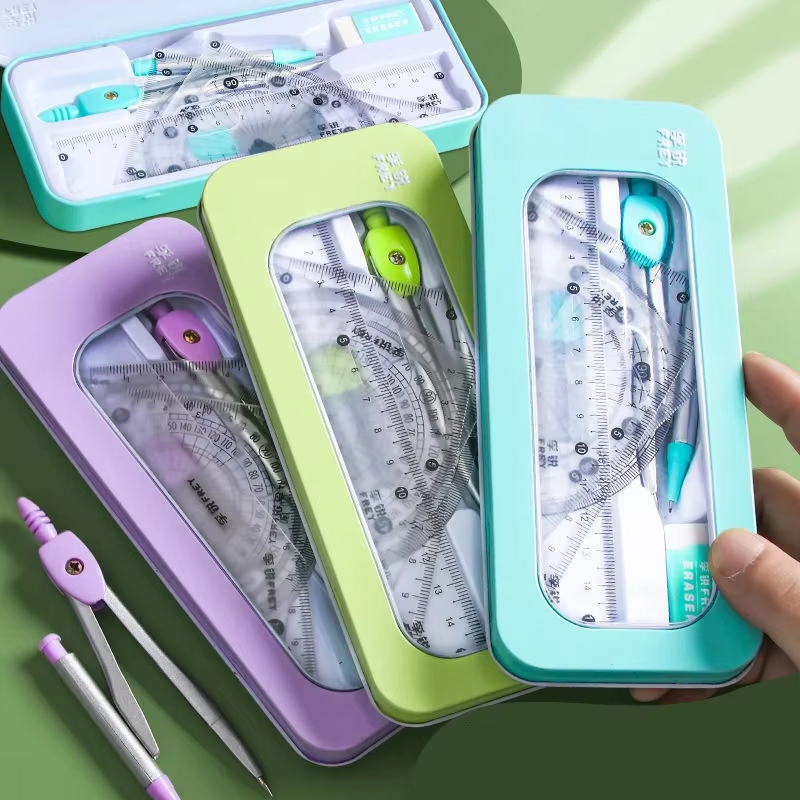 Math Geometry Set with Iron Bo - Compass Geometry Set ulasan dan harga