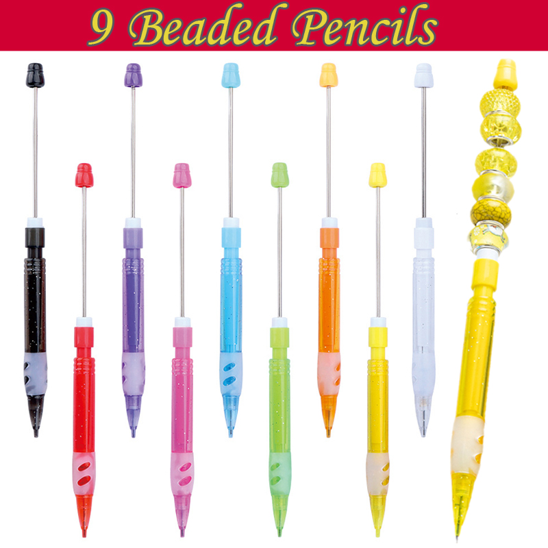 9Pcs DIY Beaded Pencil for Stu - Mechanical Pencil Lead ulasan dan harga
