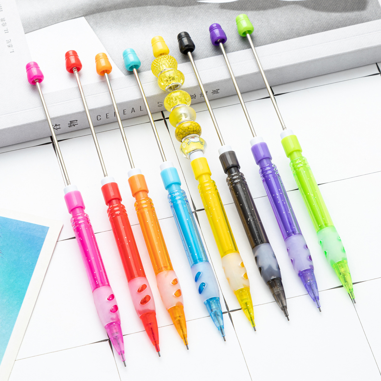 9Pcs DIY Beaded Pencil for Stu - Mechanical Pencil Lead ulasan dan harga