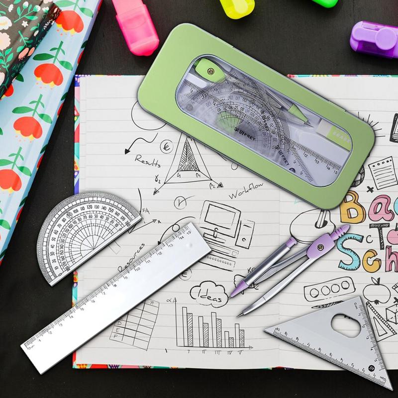 Protractor And Compass Set Mat - Compass Geometry Set ulasan dan harga