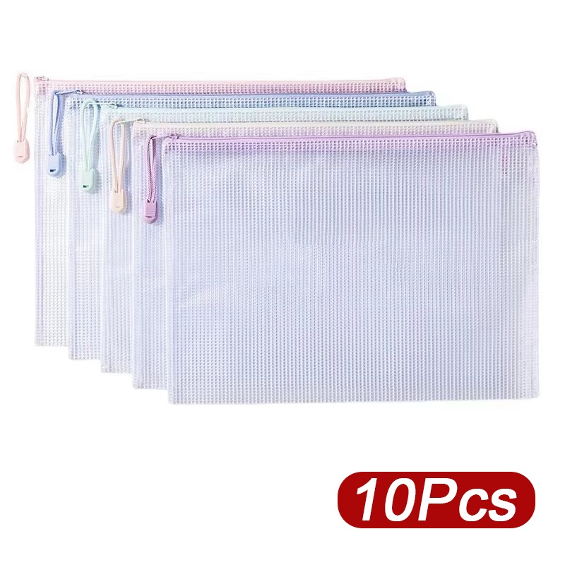 5-30pcs Zipper Mesh Bag A4/A5  - Office Stationery And Supply ulasan dan harga