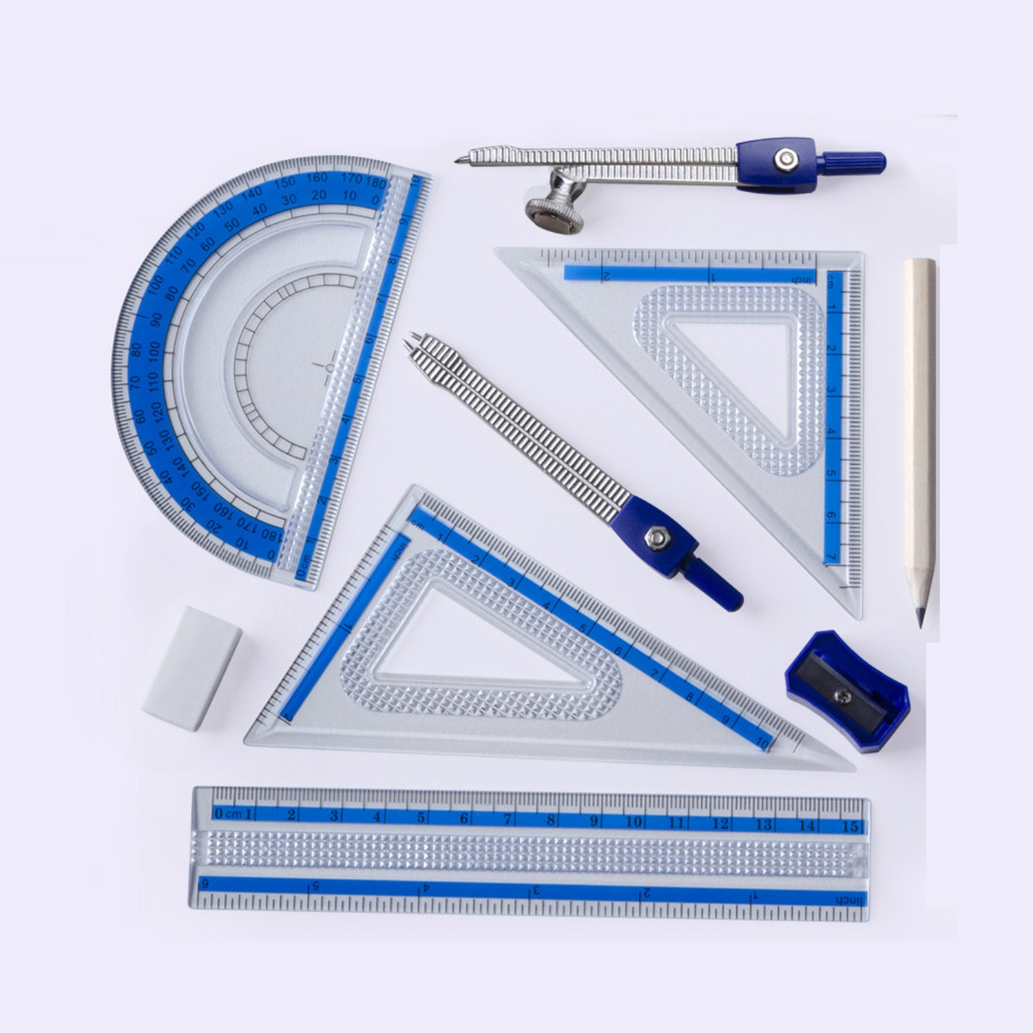 10 PCS Geometry Math Set Shatt - Compass Geometry Set ulasan dan harga