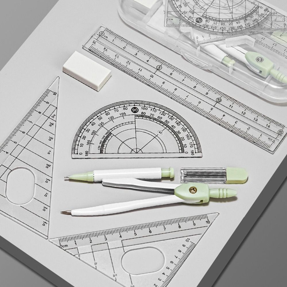 8PCS/Set Plastic Ruler Compass - Compass Geometry Set ulasan dan harga