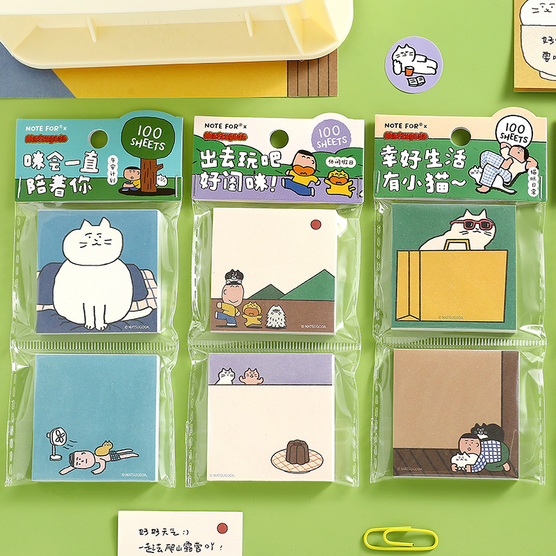 MATSUGODA Cute Cartoon Cat Pat - Graph Paper Pad ulasan dan harga