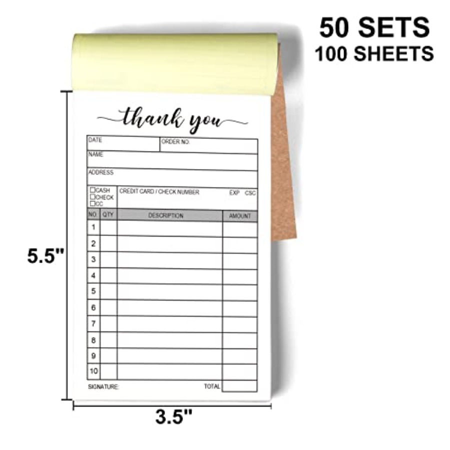 Thank You Receipt Book, 2 Pack - Carbon Copy Book ulasan dan harga