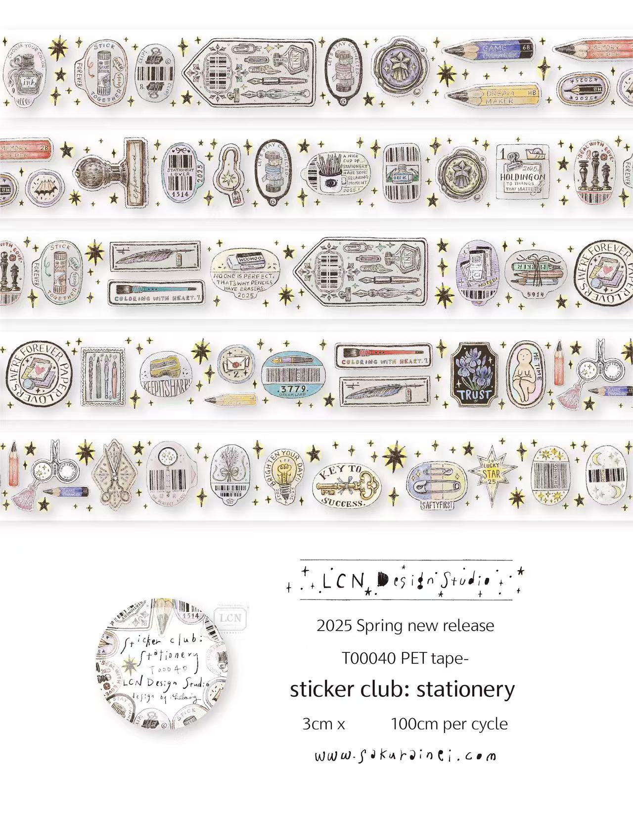 1 Loop LCN Vintage Sticker Clu - Washi Tape Set ulasan dan harga